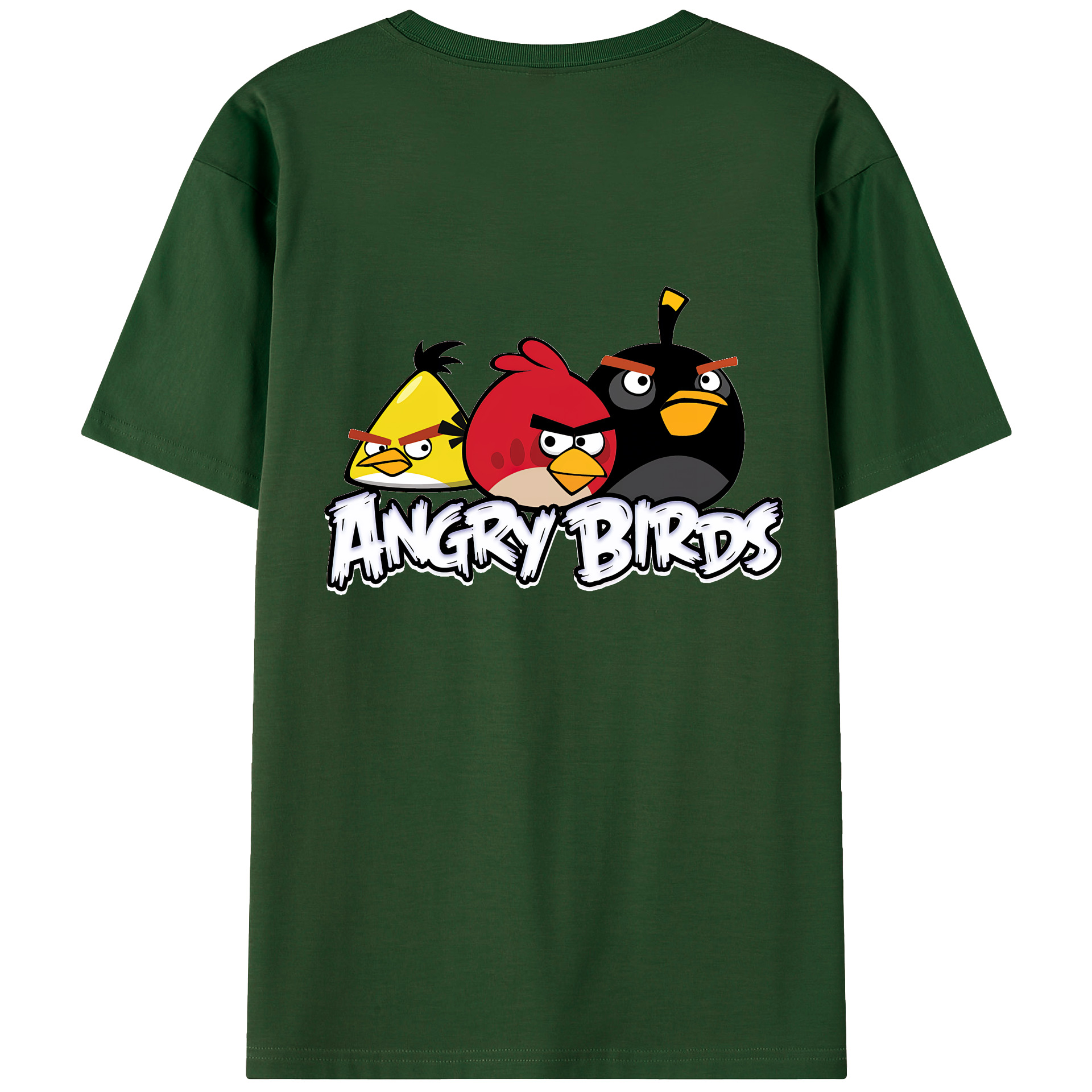 （画像用） Angry Birds アングリーバード 綿100％半袖Tシャツ（背面プリント）